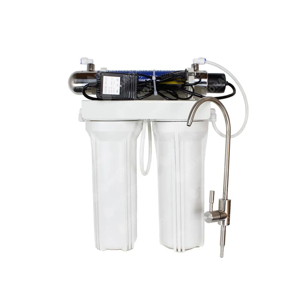 Purificador de agua 2.5 x 10 conexión 1/4 con lampara uv