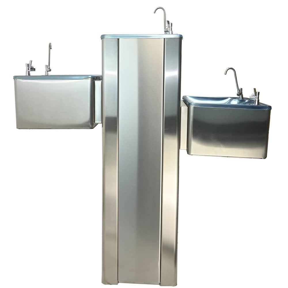 Bebedero de agua cuadrado con 3 fuentes