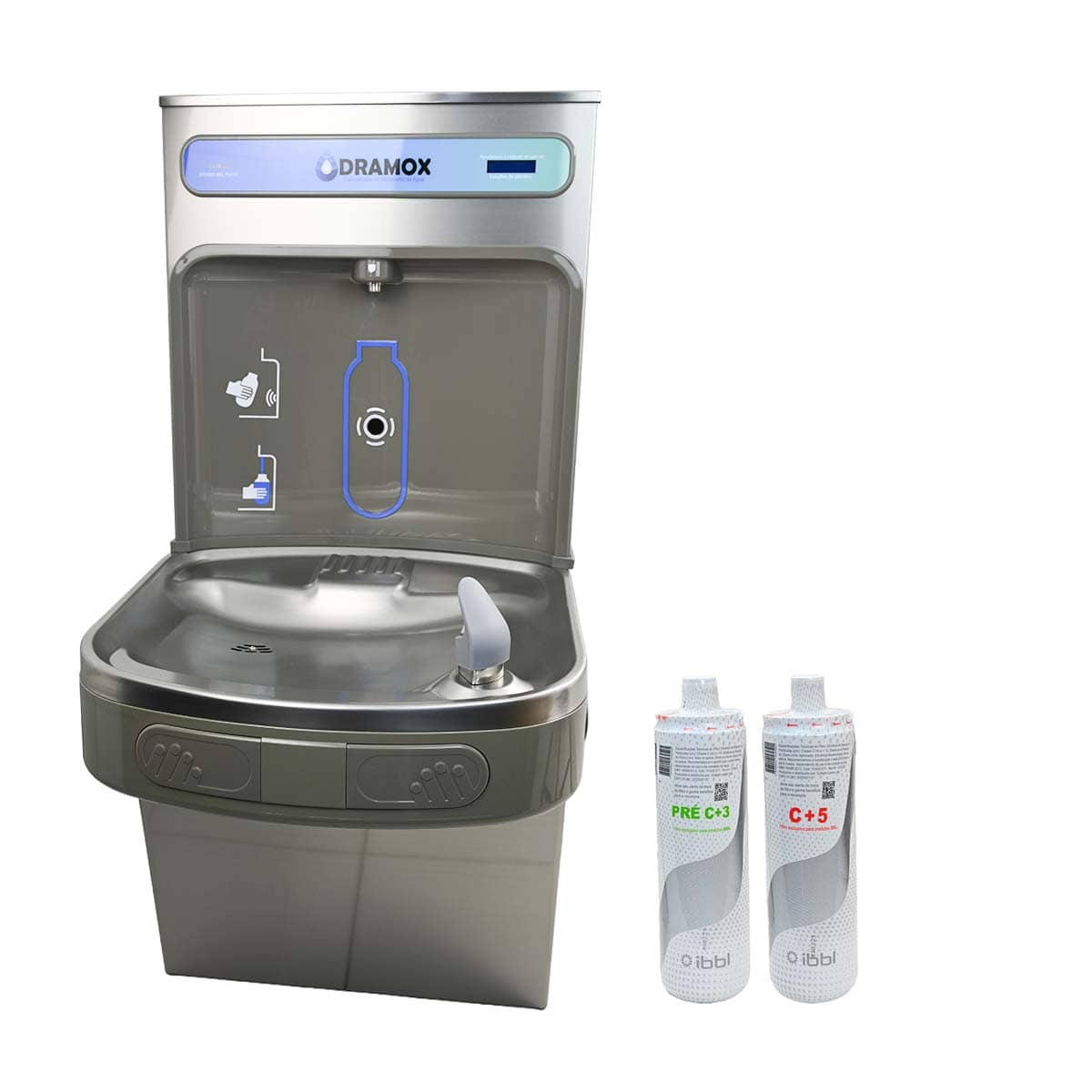 Bebedero de agua con llenador de botellas