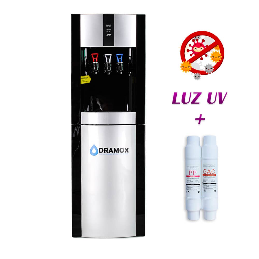 Dispensador de agua con luz uv