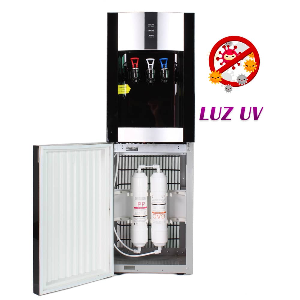 Dispensador de agua con luz uv