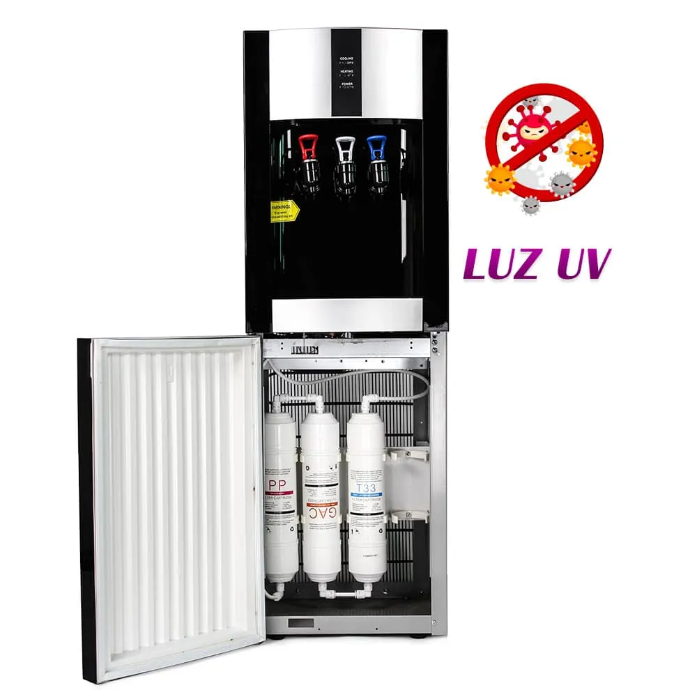 Dispensador de agua con 3 filtros mas luz uv