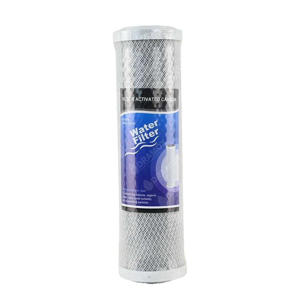 Filtro para agua de carbon en bloque 2 5 x 10 pulgadas de 5 micras hidrotek