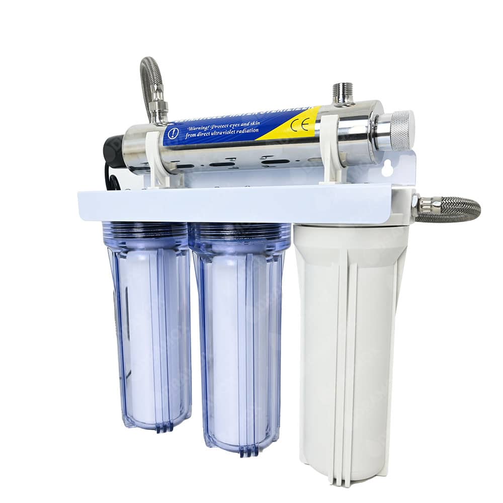 purificador de agua 2.5 x 10 con 4 etapas y luz uv