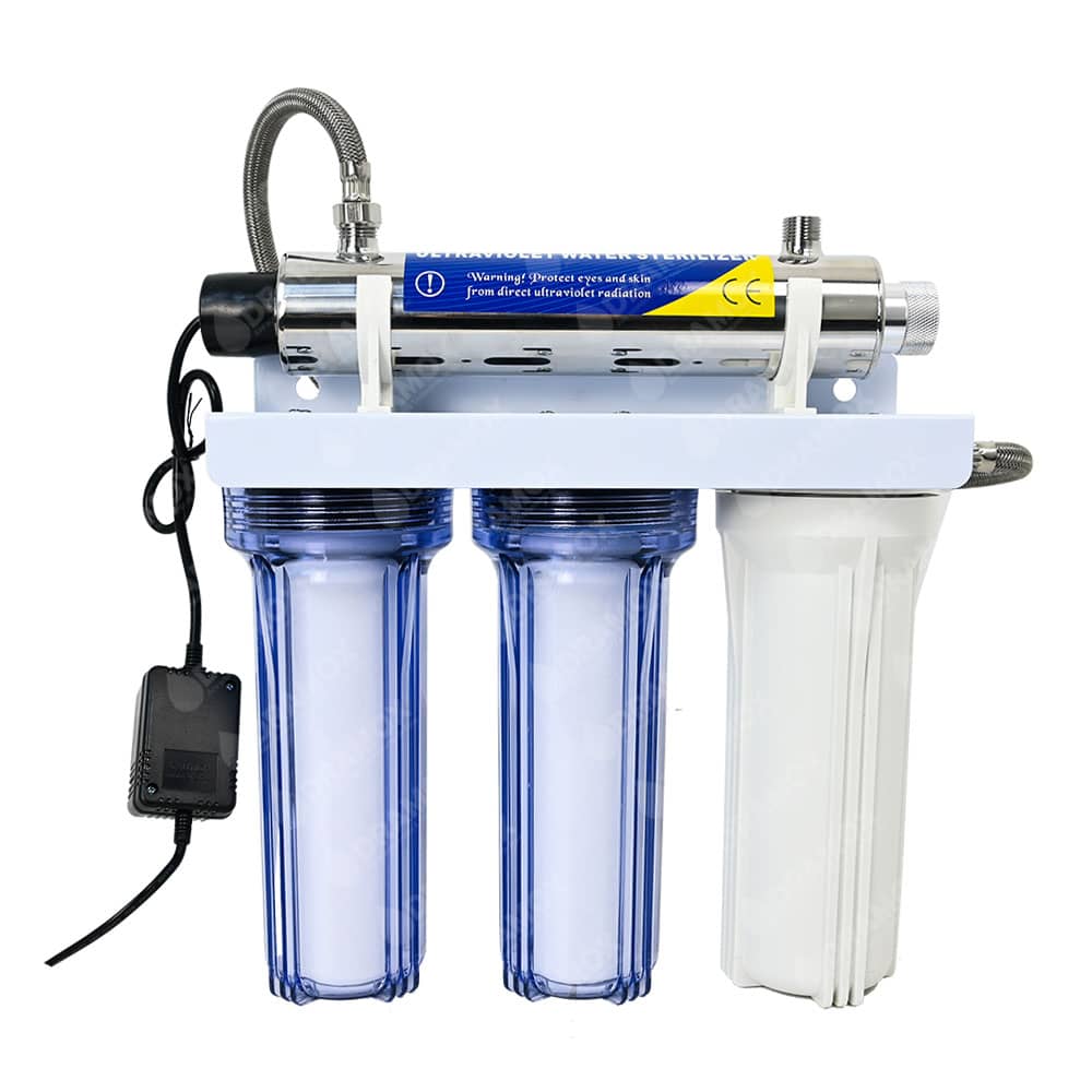 purificador de agua 2.5 x 10 con 4 etapas y luz uv
